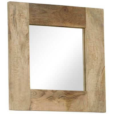 vidaXL Ogledalo iz trdnega mangovega lesa 50x50 cm