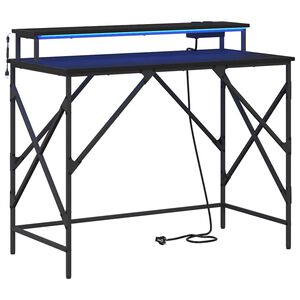vidaXL Miza Črna Orehovina 100 x 50 x 86,5 cm Inženirski les