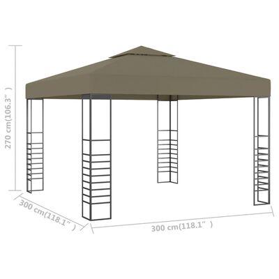 vidaXL Vrtni šotor 3x3 m taupe 180 g/m²