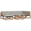 vidaXL Zunanja garnitura za sedenje 7 pcs Naravna in svetlo siva