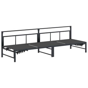 vidaXL Ležalnik Črna 200 x 62 x 59,5 cm Tekstil