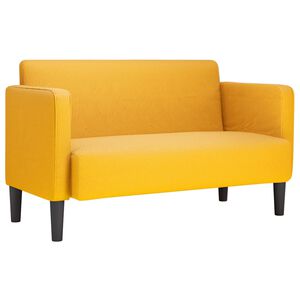 vidaXL Loveseat kavč svetlo rumena 109 cm velur tkanina