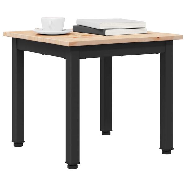 vidaXL Klubska miza Bela 60 x 50 x 36 cm Masivno borovo les