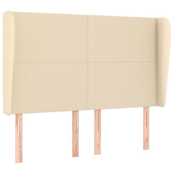vidaXL Vzglavje z u&scaron;esi krem 147x23x118/128 cm blago