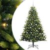 vidaXL Umjetno hinged božično drevo 300 LED Zelena 180 cm PVC in PE