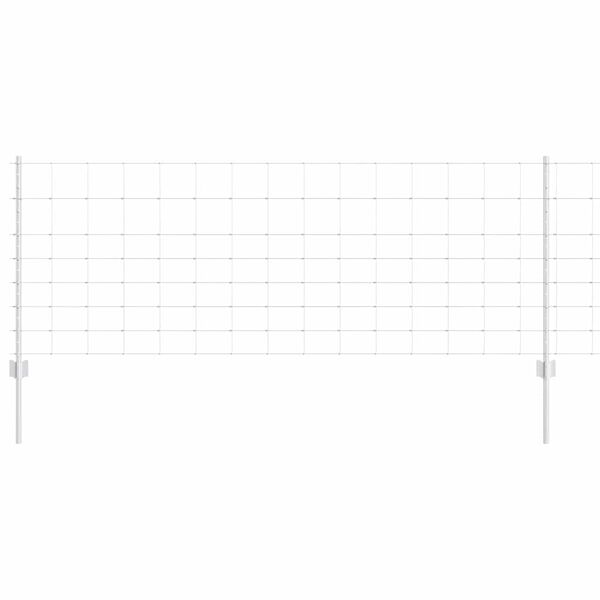 vidaXL Ograja s stebrom srebrna 0,8 x 50 m Jeklo