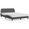 vidaXL Posteljni okvir Dover siv 140x190 cm umetno usnje
