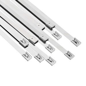 vidaXL Vezalke za kabel 12 kos 7,9 x 600 mm Srebrna