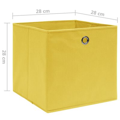 vidaXL Škatle 4 kosi netkano blago 28x28x28 cm rumene