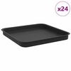 vidaXL Kvadraten cvetlični pladenj 24 pcs Črna 21 x 21 x 2 cm Plastika