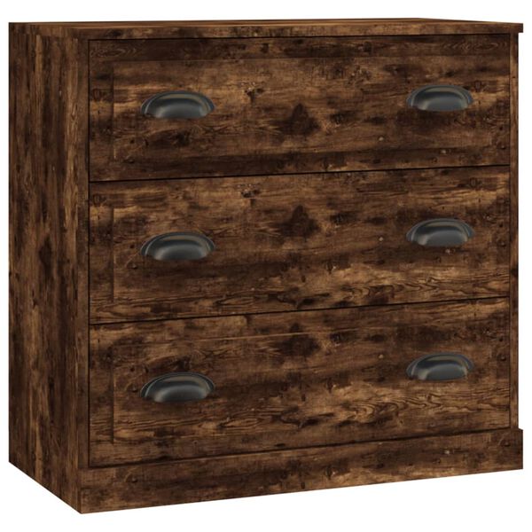 vidaXL Komoda 3 kosi dimljen hrast inženirski les