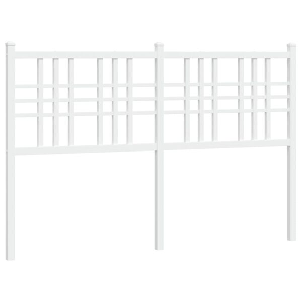 vidaXL Kovinsko vzglavje belo 120 cm