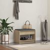 vidaXL Haldna klop z blazino s polico Sonoma hrast 63 x 38 x 45 cm
