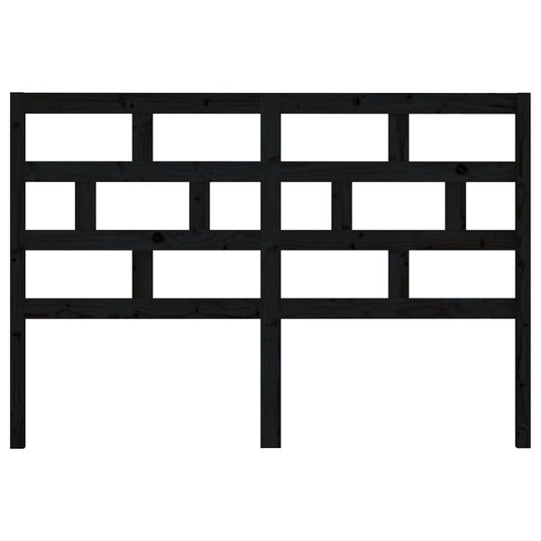 vidaXL Posteljno vzglavje črno 156x4x100 cm trdna borovina