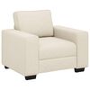 vidaXL Sofa stol Bež 100 cm Me&scaron;anica lanenega blaga