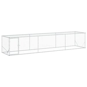vidaXL Koko&scaron;ja ograja Srebrna 500 x 100 x 100 cm Pocinkano jeklo