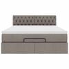 vidaXL Otomanska postelja z vzmetnico & LEDs taupe 140x190 cm blago