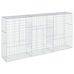 vidaXL Gabionska ko&scaron;ara s pokrovom 300x50x150 cm pocinkano železo