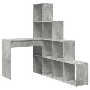 vidaXL Kotni&scaron;ka miza s polico Betonsko siva 101,5 x 149,5 x 149,5 cm