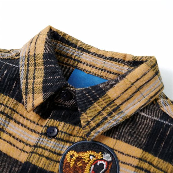 Otroška karirasta srajca rumena in črna 140