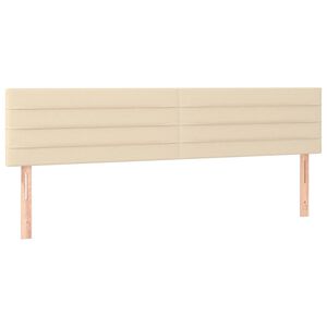 vidaXL Posteljno vzglavje krem 180x5x78/88 cm blago