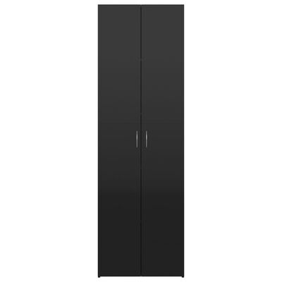 vidaXL Pisarniška omara visok sijaj črna 60x32x190 cm iverna plošča