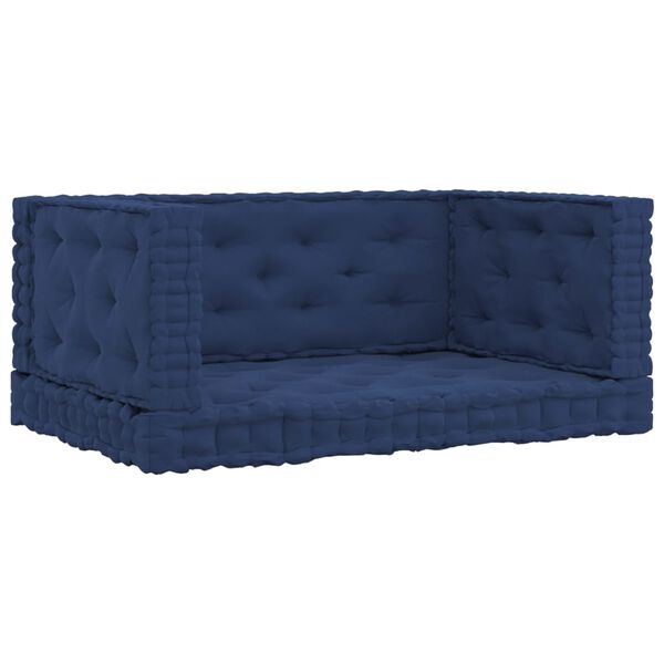 vidaXL Talne blazine za palete 4 kosi svetlo mornarsko modre bombaž