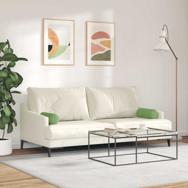 vidaXL Blazine 2 pcs Svetlo zelena Ø 15 x 40 cm Žametna tkanina