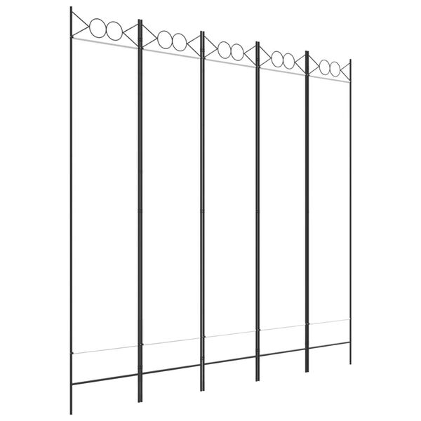 vidaXL Paravan 5-delni bel 200x200 cm blago