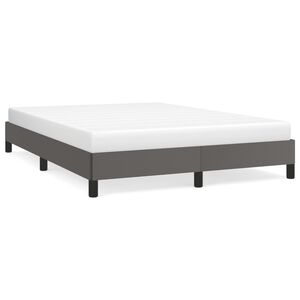 vidaXL Posteljni okvir siv 140x200 cm umetno usnje