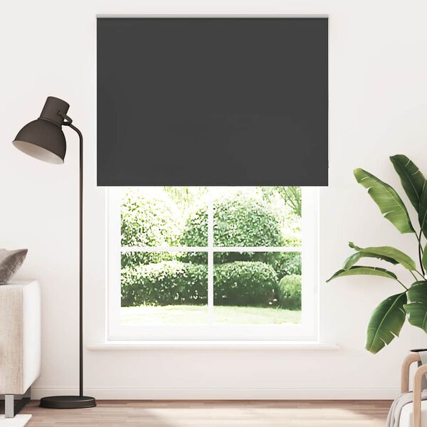 vidaXL Roleta Blackout Black 145x230 cm &Scaron;irina tkanine 141,6 cm