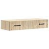 vidaXL Stenska stranska miza Sonoma hrast 87,5 x 34,5 x 17 cm