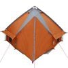 vidaXL Teepee šotor s streho Siva in oranžna 490 x 410 x 210 cm