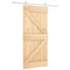 vidaXL Drsna vrata Naravna in bela 95 x 210 cm Masiven borov les