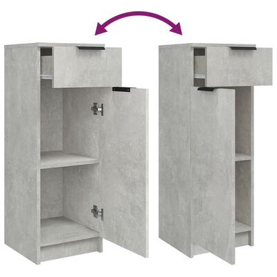 vidaXL Komplet kopalniških omaric 4-delni betonsko siv konstruiran les
