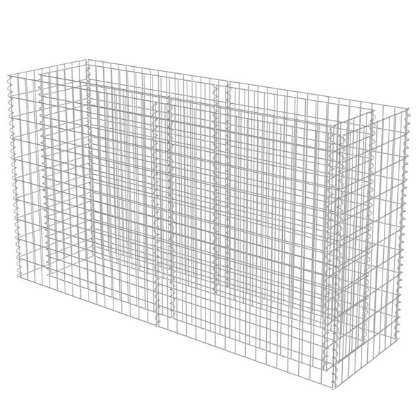 vidaXL Visoka greda gabion pocinkano jeklo 180x50x100 cm