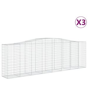 vidaXL Obokane gabion ko&scaron;are 3 kosi 400x50x120/140 cm pocinkano železo