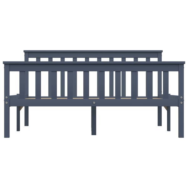 vidaXL Posteljni okvir s 4 predali siva trdna borovina 140x200 cm