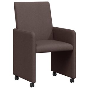 vidaXL Jedilni stoli s kolesi 2 kos blago Temno rjava 57 x 66 x 94 cm