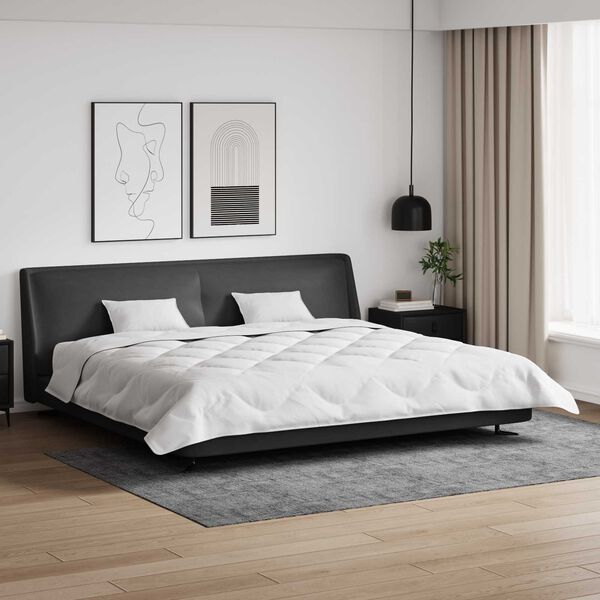 vidaXL Zimska posteljnina z blazino 3 pcs Bela Mikrovlakna