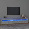 vidaXL TV omarica z LED lučkami betonsko siva 240x35x40 cm