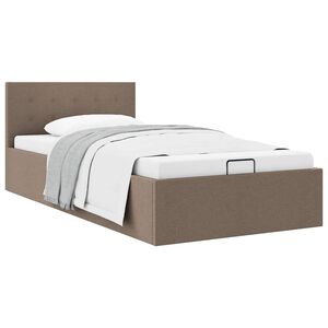 vidaXL Dvižni posteljni okvir taupe blago 90x200 cm