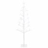 vidaXL LED novoletna jelka z lučkami Bela 18 x 18 x 120 cm Jeklo