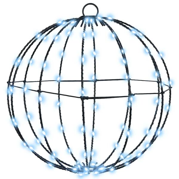 vidaXL Žogica med 192 LED 2 pcs Hladno bela 31,5 x 31,5 x 32 cm Kovina