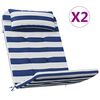 vidaXL Blazine za stole Adirondack 2 kosa modro bele črte tkanina