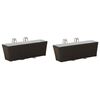 vidaXL Ograja 2 kos Črna 50 x 17 x 17 cm Kovina
