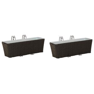 vidaXL Ograja 2 kos Črna 50 x 17 x 17 cm Kovina