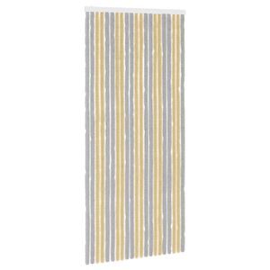 vidaXL Zaslon proti insektom Chenille Siva in bež 90 x 200 cm 100% PP