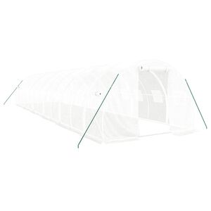 vidaXL Rastlinjak z jeklenim okvirjem bel 36 m&sup2; 12x3x2 m