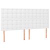 vidaXL Vzglavje postelje belo 180x5x118/128 cm umetno usnje